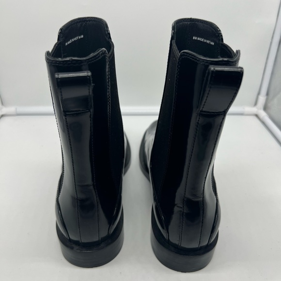 NEW EVERLANE The Chelsea Black Shine Leather Ankle Boots Booties sz 8 - Picture 9 of 14